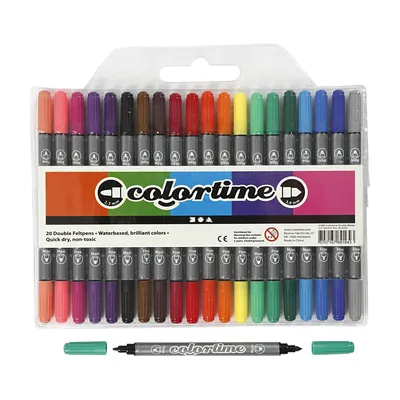 Image de Marqueurs double face - Couleurs de base, 20pcs.