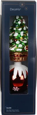 Produktbild von Christbaumspitze Glas Weihnachtsbaum 29cm Rot Grün
