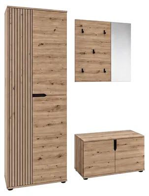 Productafbeelding van xonox.home Garderobekombinatie Keno, uitvoering: Artisan Eikenhoutlook / Artisan Eikenhoutlook, afmetingen: 160 x 191 x 37 cm