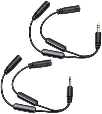Productafbeelding van Y-splitterkabels voor Hoofdtelefoons met Volumeregeling (2 Stuks)