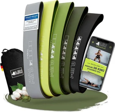 Produktbild von Krafttraining Fitnessband Set 5-teilig Mini Band Weerstandsband