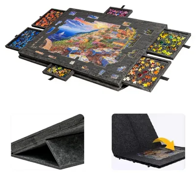 Produktbild von Tragbarer Puzzletisch mit 6 Schubladen und Deckel