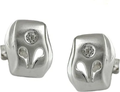 Produktbild von Ohrstecker Stecker aus 925 Silber matt mit Zirkonia weiß Damen Damenohrstecker