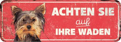 Produktbild von D&D Warnschild Yorkshire Terrier rot