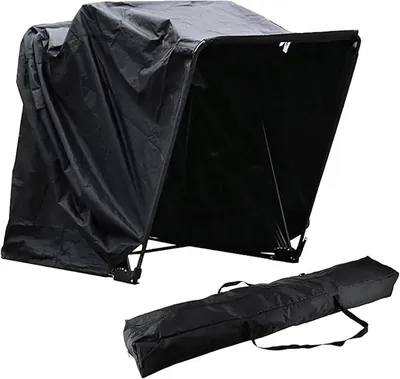Productafbeelding van Schwarz, opklapbare garage, motorfietsgarage, quads, beschermzeil, opklapbare tent, waterdichte tentgarage, universele afdekhoezen voor scooters, motorfietsen, draagbare, comfortabele motorfietsgarage