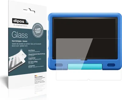 Produktbild von 2x Schutzfolie für Amazon Fire HD 10 Kids (2021) - Anti-Shock 9H Folie dipos Glass Kunststoffglas