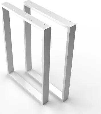 Two white rectangular table legs are shown against a white background.