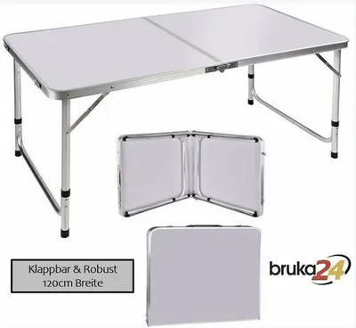 Produktbild von Campingtisch COMPACT Weiß Klapptisch klappbarer Gartentisch klappbar Tisch