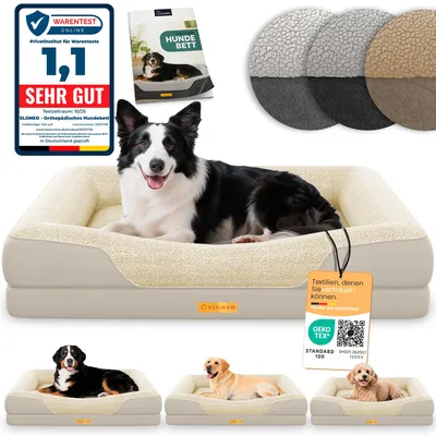 Produktbild von ELONEO Orthopädisches Hundebett, Größe M - Creme