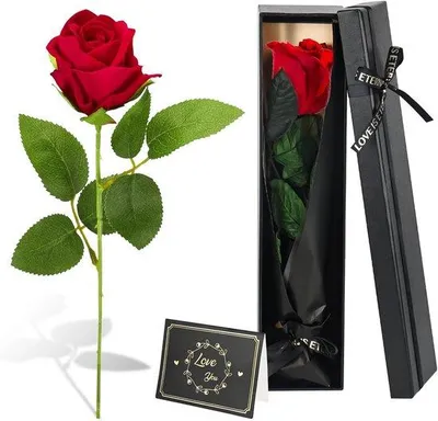Productafbeelding van Eeuwige Rode Roos in Luxe Cadeaubox - Bewaarde Bloem als Geschenk
