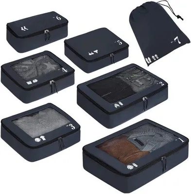 Produktbild von Famanu Packwürfel Set 7-teilig - Dunkelblau
