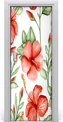 Produktbild von Tulup Türaufkleber 75x205 cm Dekorative Aufkleber Selbstklebend Wasserdichte Tapete Abnehmbar Schlafzimmer Wohnzimmer Wohnkultur - tropische Blumen