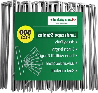 Image de 500 paires de pinces de jardin en forme de U, 150 mm (6 pouces), pour l'entretien des pelouses - Pinces de jardin galvanisées - Cordons de base