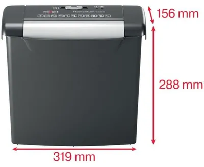 Produktbild von Rexel Momentum S206, Streifenzerkleinerung, 6 mm, 9 l, 75 Blätter, 72 dB, 6 Blätter