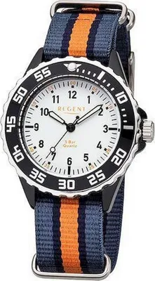 Produktbild von Regent robuste Uhr für Kinder und Jugendliche blau/orange BA-385