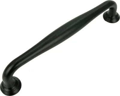 Produktbild von Eleganter Aluminium Möbelgriff Schwarz 128 mm - Mattschwarz für Schränke und Schubladen, klassisches Design für moderne und traditionelle Interieurs.