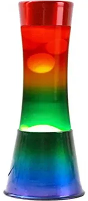 Lavalamp 40 cm Rainbow – dimmbar, Retro-Design, 25 W, Metall/Glas