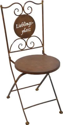 Produktbild von Stuhl Gartenstuhl H89cm Klappstuhl Garten-Deko Rot Rostoptik Lieblingsplatz