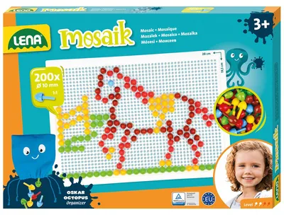 Zdjęcie produktu dla Lena Mosaik SM35628, 3 lat(a), Chłopak, dziewczyna, Przedszkole, Wielobarwny, 200 szt., Czechy