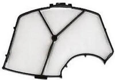 A white filter with a black frame on a white background.