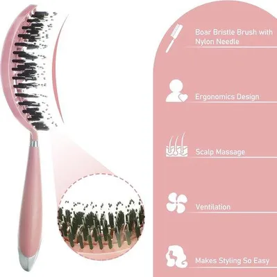 Productafbeelding van Een ontwarrende haarborstel voor alle haartypes - een borstel die kroes vermindert en de hoofdhuid masseert, voor gezond haar