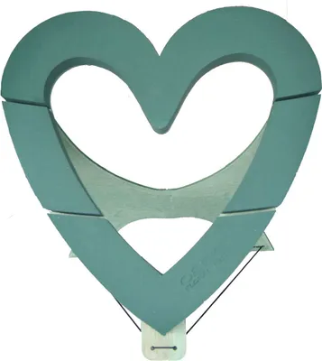 Produktbild von OASIS Steckschaum BIOLINE Deco Herz Offen 60cm Steckmasse Steckschwamm - mit Aufstellvorrichtung