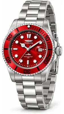 Obrázok produktu pre Invicta Pro Diver 50897 Pánske hodinky - Quartz strojček - Nehrdzavejúca oceľ s červeným ciferníkom - 42 mm