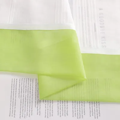 Produktbild von Joyswahl 1 Stück Scheibengardine Leinenoptik Bistrogardine Modern Kurzgardine Halbtransparent Küchengardine mit Tunnelzug Grün HxB: 90x110cm