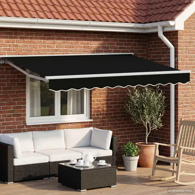 Obrázek produktu pro vidaXL Ručně navíjecí markýza, černá, 3 x 2,5 m
