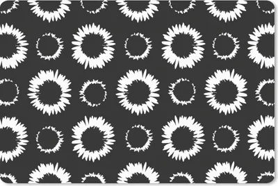 Produktbild von MuchoWow® Mauspad Mousepad Blumen - Muster - Schwarz 27x18 cm - Mousepads - Maus Mat - Pad - Mausunterlage - Büroartikel - Desk Matten