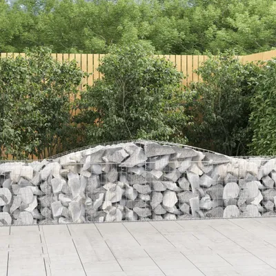 Produktbild von "Rabatt" Gabionen mit Hochbogen 3 Stk. - Stabile Konstruktion - 400x50x60/80cm Verzinktes Eisen - Beete CC7434