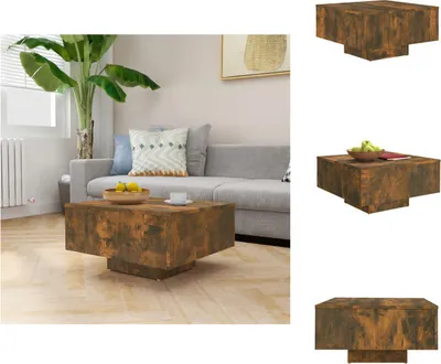Zdjęcie produktu dla vidaXL Stolik kawowy dąb wędzony 60x60x31,5 cm materiał drewnopochodny - Stoliki kawowe