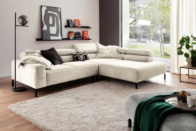 Produktbild von KAWOLA Sofa DELIA Ecksofa Cord cremeweiß Recamiere rechts