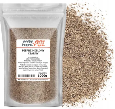 Zdjęcie produktu dla PIEPRZ CZARNY MIELONY 1kg Aromatyczny naturalny przyprawa jakość Kol-Pol