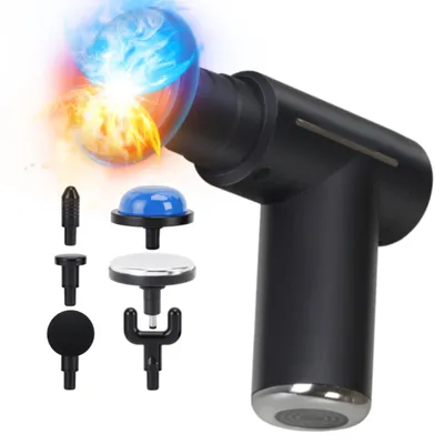 Produktbild von Massage Gun, Elektrisches Massagegerät mit 6 Massageköpfen, Faszienpistole, 6 Stufen, Muskelentspannung, Handmassagegerät, Akku, Typ-C, Inkl. Tasche