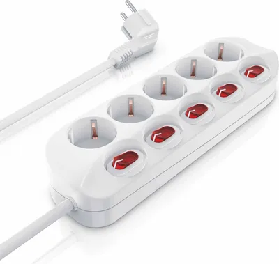 Produktbild von BEARWARE Steckdosenleiste Mehrfachsteckdose Steckerleiste 3680W, 5-fach