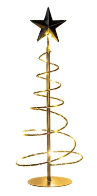 Produktbild von LED Metall Weihnachtsbaum H39cm Schwarz Spirale Weihnachtsdeko Beleuchtung Lichtdeko Deko Dekoleuchte Tannenbaum