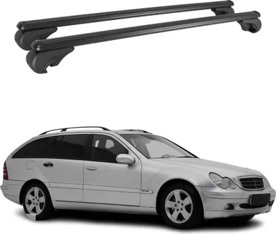 Image de Barres de toit Transversales pour Mercedes Classe C S203 2000-2007 Alu Noir