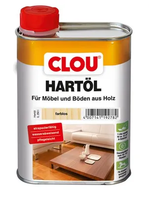 Produktbild von Holzöl CLOU Hartöl für Möbel und Böden aus Holz farblos 250 ml