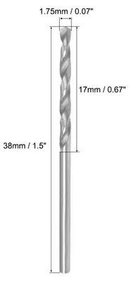 Produktbild von Vollhartmetall Bohrer mit Geradem Schaft Spiralbohrer fš¹r Edelstahllegierung Hartstahl Geh?rtet auf 50 HRC 1,75mm