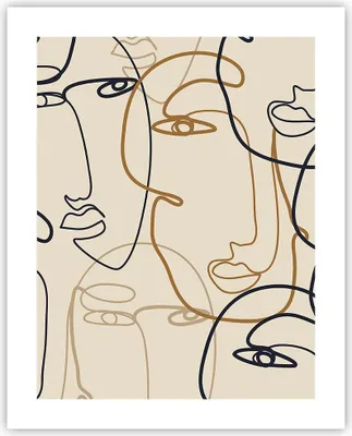 Produktbild von Poster - Poster ohne Rahmen - Frau Gesicht Linie - 40x50 cm - Wand Bild - Wanddeko - Wandbilder - Kunstposter - Wandposter - Bilder - Kunstdruck - Wanddekoration - Wandbild - P2XPA40x50-5109
