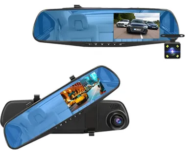 Produktbild von Dashcam für Auto – 4,3-Zoll Full HD 1080P Fahrrekorder – Rückspiegel mit Nachtsichtfunktion