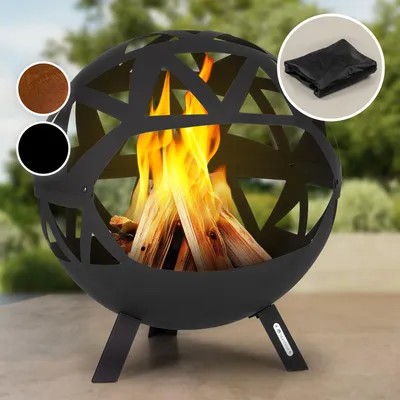 Zdjęcie produktu dla Palenisko Blumfeldt, palenisko z rusztem grillowym i ochroną przed iskrami, małe stalowe paleniska, palenisko z grillem na taras i ogród, palenisko z pierścieniem grillowym, wysokość 68 cm