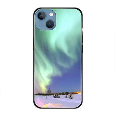 Produktbild von König Design Hülle kompatibel mit Apple iPhone 13 Kunststoff Soft Handyhülle - Handy Case Polarlichter