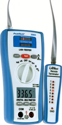 Produktbild von PeakTech P 3365 - Digitalmultimeter  2.000 Counts  600V AC/DC  200mA AC/DC - mit LAN - Tester