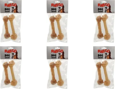 Produktbild von Rasco Leckerli Büffelhaut-Knoten 15 cm 2 Stück / Packung 6 Stück