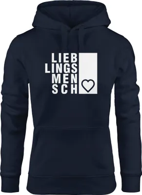 Produktbild von Hoodie Damen Lieblingsmensch Sweatshirt Kapuze Kapuzenpullover Hoody Neverless® navy XL