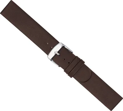 Produktbild von Minott Uhrenarmband Leder braun glatt Kalbsleder ohne Naht Nappaleder, Stegbreite:18mm, Schließe:Silbern