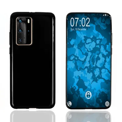 Produktbild von PhoneNatic Case kompatibel mit Huawei P40 Pro / P40 Pro Plus - schwarz Silikon Hülle transparent Cover