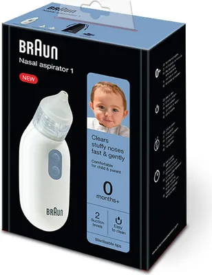 Obrázok produktu pre Braun Nosová odsávačka 1 BNA100EU Elektrický čistič nosa pre dojčatá a deti Jemné uvoľnenie pre lekárov